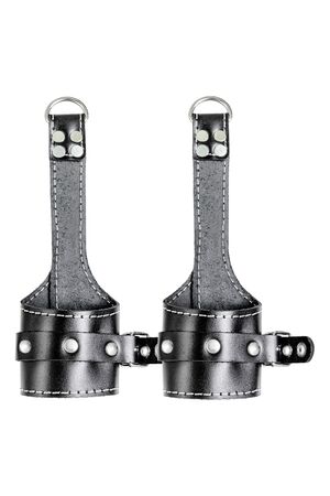 Черные подвесы с белой строчкой